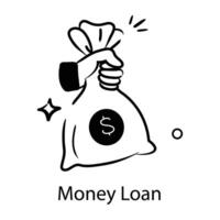 Trendy Money Loan vector