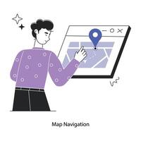 Trendy Map Navigation vector