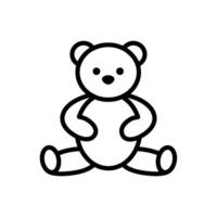 Teddy bear toy outline icon. Editable stroke. vector