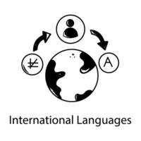 de moda internacional idiomas vector