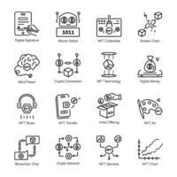Modern Collection of Linear Style Fintech Icons vector