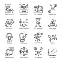 Modern Collection of Linear Style Fintech Icons vector