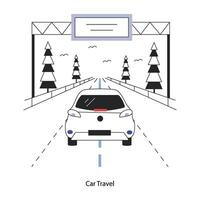 Trendy Car Travel vector