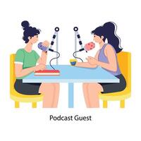 Trendy Podcast Guest vector