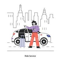 Trendy Ride Service vector