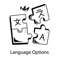 Trendy Language Options vector