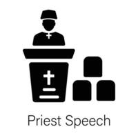 Trendy Priest Speech vector