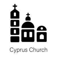 Trendy Cyprus Church vector