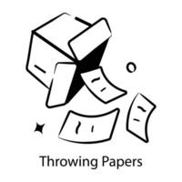 Trendy Throwing Papers vector