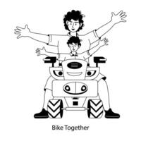 Trendy Bike Together vector