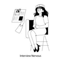 de moda entrevista nervioso vector