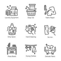 Bundle of Laundry Essentials Line Style Icons vector