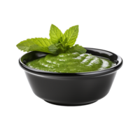 Herbal Mint Sensation Clear Background Bowl with Mint Sauce png