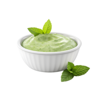 menthe sauce élégance isolé sauce dans transparent bol png