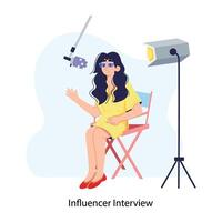 Trendy Influencer Interview vector