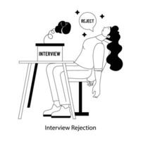 Trendy Interview Rejection vector