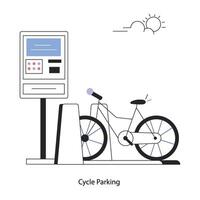 Trendy Cycle Parking vector