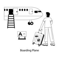 Trendy Boarding Plane vector