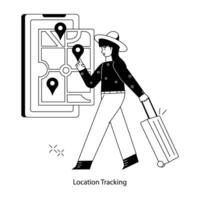 Trendy Location Tracking vector