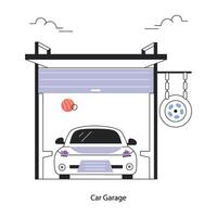 Trendy Car Garage vector