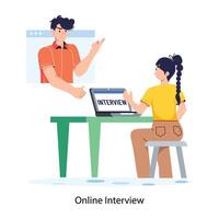 Trendy Online Interview vector