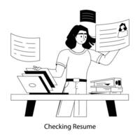 Trendy Checking Resume vector