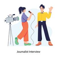 Trendy Journalist Interview vector