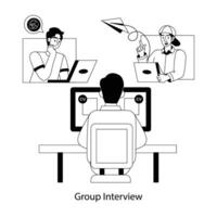 Trendy Group Interview vector