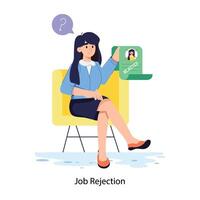 Trendy Job Rejection vector