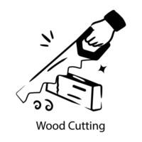 Trendy Wood Cutting vector