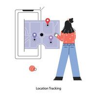 Trendy Location Tracking vector