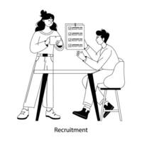 Trendy Recruitment Concepts vector