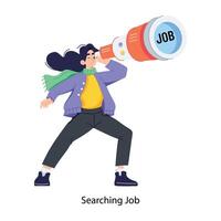 Trendy Searching Job vector