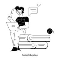 Trendy Online Education vector