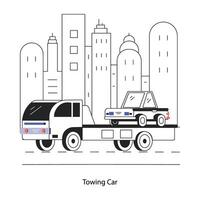 Trendy Towing Car vector