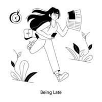 Trendy Being Late vector