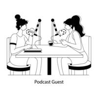 Trendy Podcast Guest vector