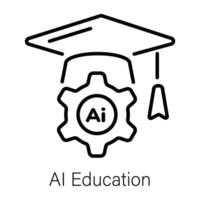 Trendy AI Education vector