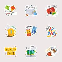 Handy Set of Sorry Messages Flat Stickers vector