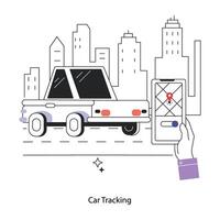 Trendy Car Tracking vector