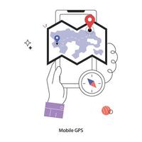 Trendy Mobile GPS vector