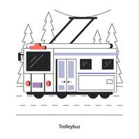 Trendy Trolleybus Concepts vector