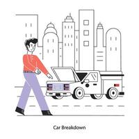 Trendy Car Breakdown vector