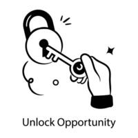 Trendy Unlock Opportunity vector