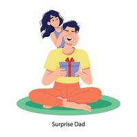 Trendy Surprise Dad vector