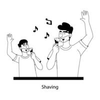 Trendy Shaving Concepts vector