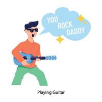 Trendy Playing Guitar vector