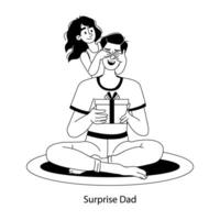 Trendy Surprise Dad vector