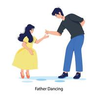 Trendy Father Dancing vector