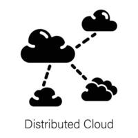 Trendy Distributed Cloud vector